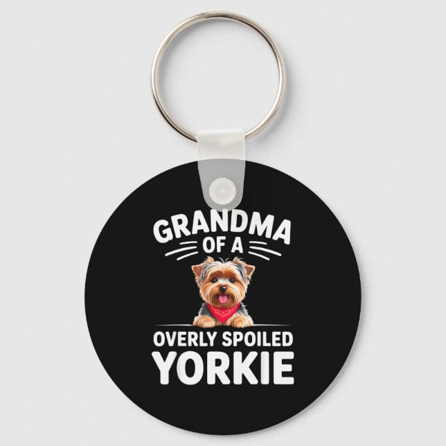 Overly Siled Yorkie Grandma Design  Nyckelring (Framsida)