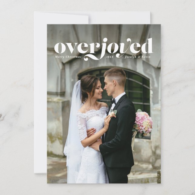 Överlycklig lodrät julkort (Framsida)