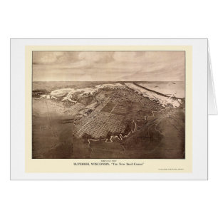 Överman panorama- karta för WI - 1913 Hälsningskort