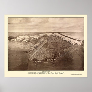 Överman panorama- karta för WI - 1913 Poster