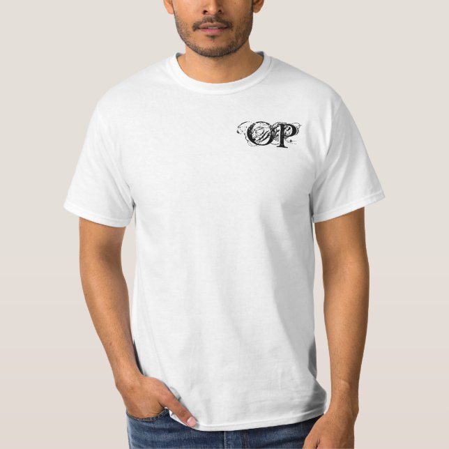Övermannad vitT-tröja T-shirt (Framsida)