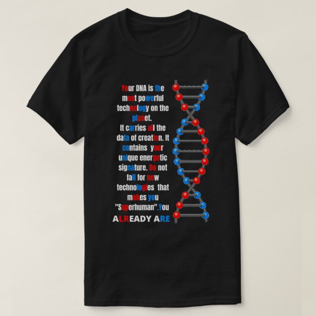 Övermänsklig DNA-text T Shirt (Design framsida)