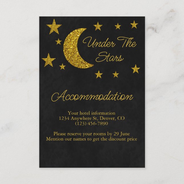 Övernattning för födelsedagsfirande under stjärnor tilläggskort (Framsida)