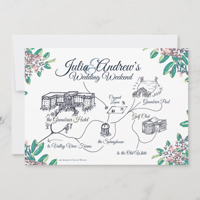 Övernattning Välkomstschema för Julia Inbjudningar (Framsida)