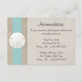 Övernattningskort för Sand Dollar Beach Wedding Tilläggskort