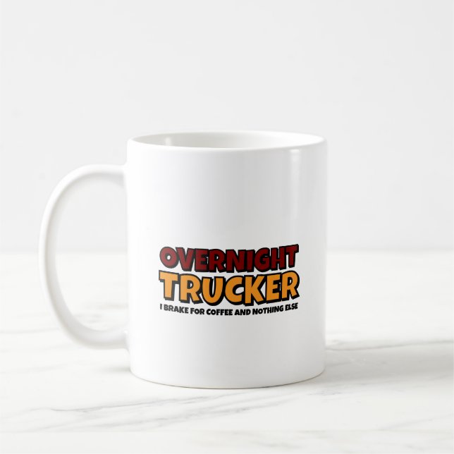 Övernattningslastbilschaufför, rolig chaufför  kaffemugg (Vänster)