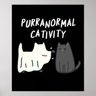 Övernaturlig Kattaktivitet Halloween Katt Skämt Mö Poster