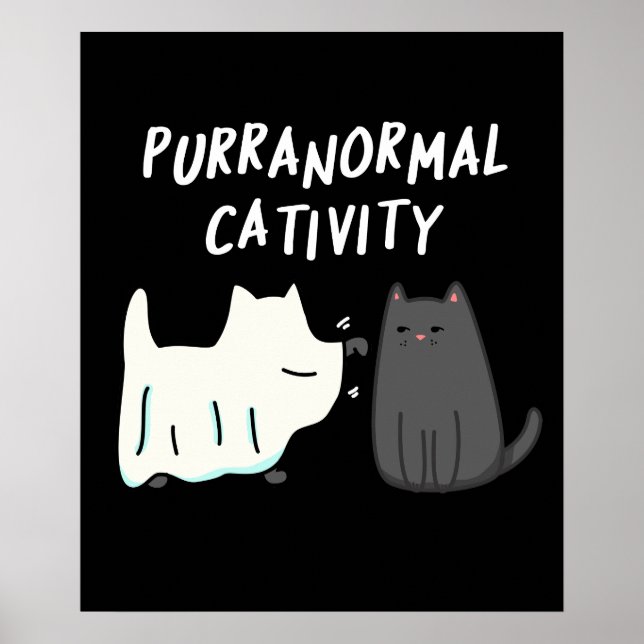 Övernaturlig Kattaktivitet Halloween Katt Skämt Mö Poster (Framsidan)