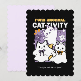 Övernaturlig Kattaktivitet - Halloween Kattdesign Julkort