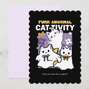 Övernaturlig Kattaktivitet - Halloween Kattdesign Julkort