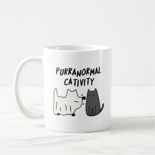 Övernaturlig Kattaktivitet Rolig Halloween Katt Sk Kaffemugg