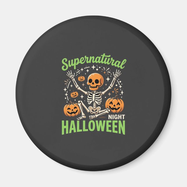 Övernaturlig skelett Halloween Vector Design_1 Magnet (Framsidan)