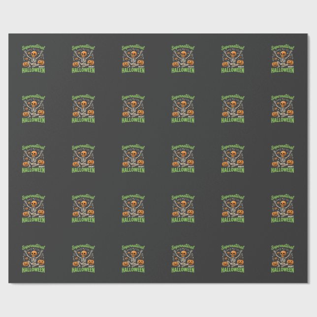 Övernaturlig skelett Halloween vektordesign_1 Presentpapper (Platt)