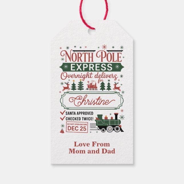Overnight Delivery Santa Approved Presentetikett (Baksidan)