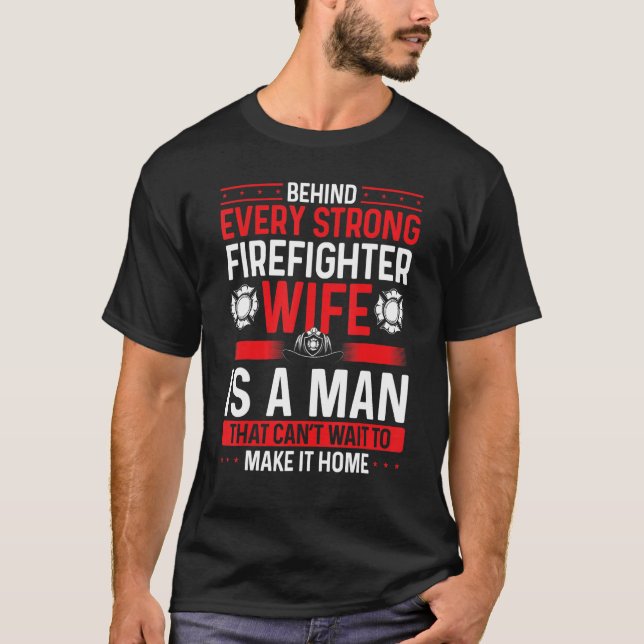 Overnight Firefighter Wife Marriage Night Shift Fi T Shirt (Framsida)