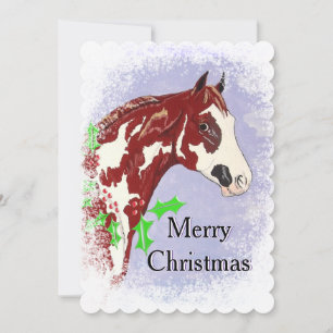 Overo Paint Horse (jul) Julkort
