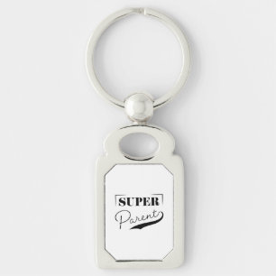 Överordnad toppen rektangulärt silverfärgad nyckelring