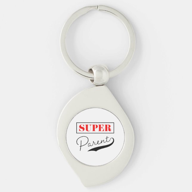 Överordnad toppen swirl silverfärgad nyckelring (Framsidan)