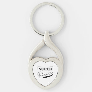 Överordnad toppen twisted heart silverfärgad nyckelring