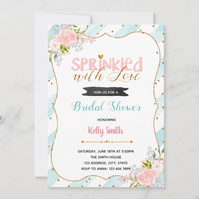 Överöst med kärlek festinbjudan inbjudningar (Framsida)