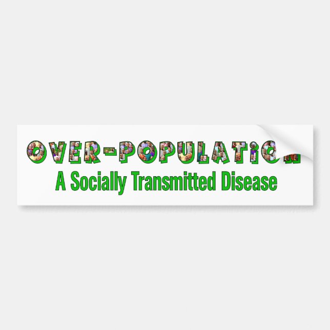 Overpopulation är en STD Bildekal (Framsidan)