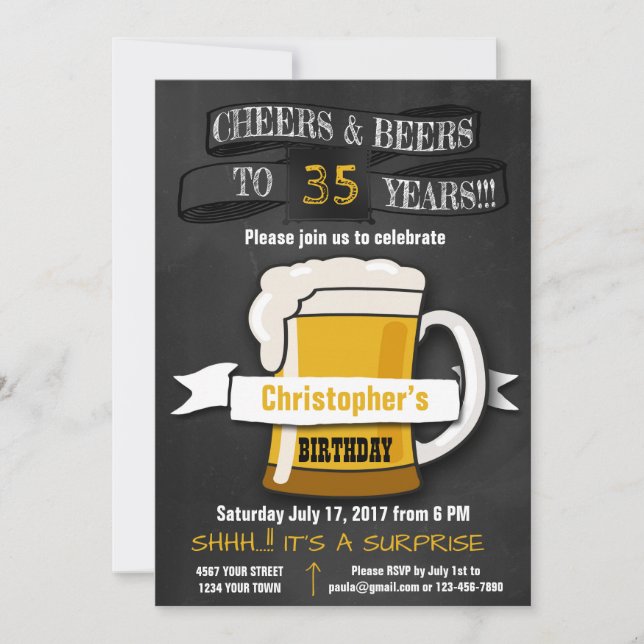 ÖVERPRISE BIRTHDAY-INBJUDANDE FÖR ÅLDERSÖVERPRIS INBJUDNINGAR (Framsida)