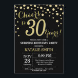 Överraska 30års födelsedag Black och Guld Diamond Inbjudningar<br><div class="desc">Överraskad inbjudan till 30års födelsedag med Black and Guld Glitter Diamond Background. Konfetti Guld. Vuxen födelsedag. Manliga Manar eller Kvinnor födelsedag. Om du vill göra ytterligare anpassningar klickar du på knappen Anpassa och användor verktygen som är utformat för att ändra mallen.</div>
