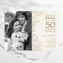 Överraska 50-årsjubileum med foto - Guldblommor