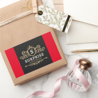 överraska den moderna bröllopsfesten för lyxvaror rektangulärt klistermärke