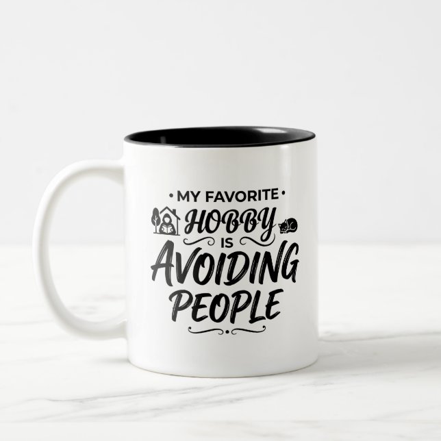 Överraska kaffefanatiker Introvertmugg Två-Tonad Mugg (Vänster)