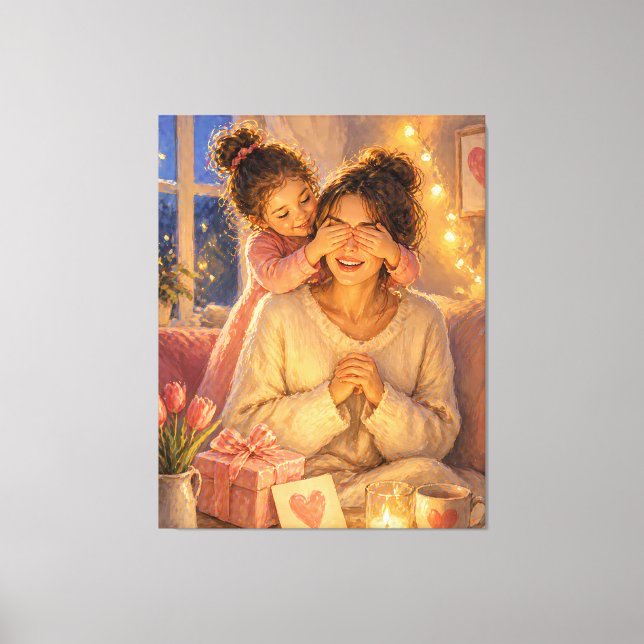 Överraska Mamma Present Canvas Väggkonst Dekoratio (Framsida)