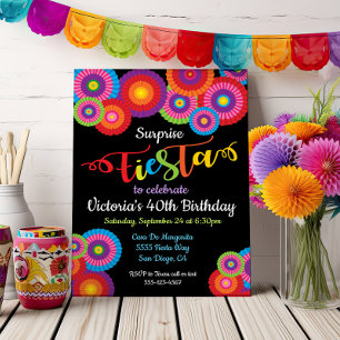 Överraska Party Fiesta Papper Flower Fläkt Inbjuda Inbjudningar