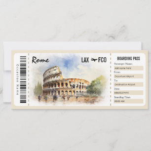 Överraska Rom Boarding Pass Presentkort Inbjudningar
