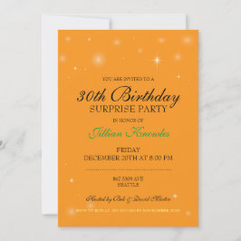 Överraskad 30:e Orangen Citrine Orbs Stars Inbjudningar