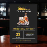 Överraskad 30:e Whiskey Bourbon-Födelsedagsfesten Inbjudningar<br><div class="desc">Öka ett glas för att fira i stil med Vuxen Whiskey Bourbon Födelsedagsfest inbjudan. Denna inbjudan är en perfekt för entusiaster av spritdrycker i bra, som har en strålande men sofistikerad utformning som inspirerats av klassiska whiskyetiketter. Med fet typografi och rik, ärliga toner, får det sinnesstämning för en natt av...</div>