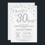 Överraskad 30års födelsedag Silver Glitter Diamond Inbjudningar<br><div class="desc">Överraskande inbjudan till 30års födelsedag med Silver Glitter Diamond Background. Silver Confetti. Vuxen Birthday. Male Manar eller Women Birthday. Om du vill göra ytterligare anpassningar klickar du på knappen "Anpassa" och användor verktyg som är utformat för att ändra mallen.</div>