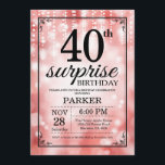 Överraskad 40:e födelsedagsinbjudan Red Glitter Inbjudningar<br><div class="desc">Överraskad 40:e födelsedagsinbjudan med Red String Ljus med Red Glitter-bakgrund. Red Birthday. Vuxen födelsedag. Manar eller Women Bday Inbjudan. 13:e 15:e 16:e 18:e 20:e 30:e 40:e 60:e 70:e 80:e 90:e 100:e, oavsett ålder. Om du vill göra ytterligare anpassningar klickar du på knappen Anpassa och användor verktygen som är utformat för...</div>