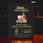 Överraskad 40:e Whiskey Bourbon-Födelsedagsfesten Inbjudningar<br><div class="desc">Öka ett glas för att fira i stil med Vuxen Whiskey Bourbon Födelsedagsfest inbjudan. Denna inbjudan är en perfekt för entusiaster av spritdrycker i bra, som har en strålande men sofistikerad utformning som inspirerats av klassiska whiskyetiketter. Med fet typografi och rik, ärliga toner, får det sinnesstämning för en natt av...</div>