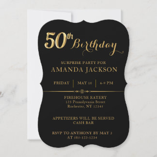 Överraskad 50-dagars firandeinbjudan