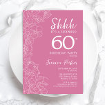 Överraskad 60:e födelsedag - Blommigtens Rosa Inbjudningar<br><div class="desc">Blommigt Rosa Surprise 60:e födelsedagsinbjudan. Minimalistisk modern femininin-design har botaniska accenter och typiska typsnitt. Enkel perfekt för inbjudan-kort i blommigt för en snyggt kvinnlig överraskning i firande.</div>