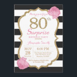 Överraskad 80-dagars inbjudan till Rosa Black Guld<br><div class="desc">Överraskad 80-dagars inbjudan. Rosa Black och Guld. Guld Glitter. Black and White Rand. Rosa Blommigt Flower. Vuxen Birthday. Kvinnors Födelsedagsfest. Om du vill göra ytterligare anpassningar klickar du på knappen "Anpassa" och användor verktyg som är utformat för att ändra mallen.</div>