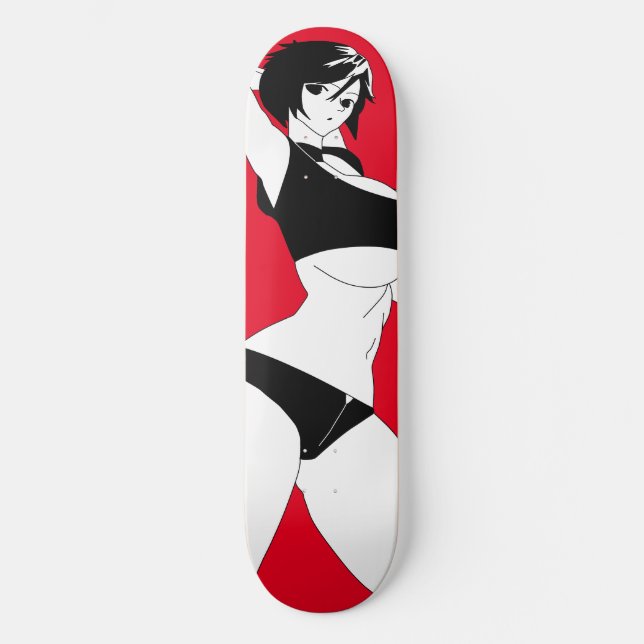 Överraskad Anime Girl Skateboard Deck (Framsida)