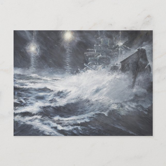 Överraskad av Starshell Scharnhorst-slaget om Vykort (Framsida)