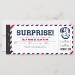 Överraskad Baseball Game Personlig Gift Biljett