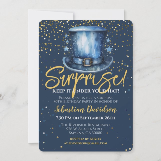 Överraskad Behålla under din hatt Inbjudningar (Framsida)