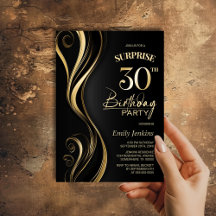 Överraskad Black Guld 30års födelsedag Party
