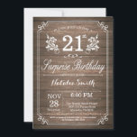 Överraskad Blommigt för inbjudan på 21:a födelseda<br><div class="desc">Överraskad 21:a födelsedagsinbjudan med Rustic Wood Background och Blommigt Flower Mönster. Vuxen Birthday. Male Manar eller Women Birthday. Kids Boy eller Girl Dam Tonåring Teenage Bday Inbjudan. 13:e 15:e 16:e 18:e 20:e 30:e 40:e 60:e 70:e 80:e 90:e 100:e. Vilken ålder som helst. Om du vill göra ytterligare anpassningar klickar du...</div>