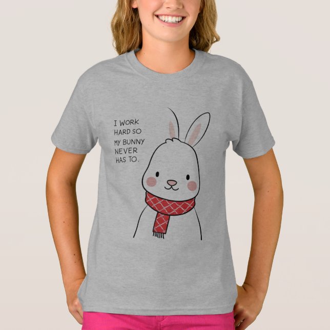 Överraskad Bunny T-Shirt - Cute Bunny-reaktion med (Framsida)