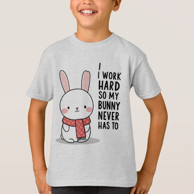 Överraskad Bunny T-Shirt - Cute Bunny-reaktion med (Framsida)