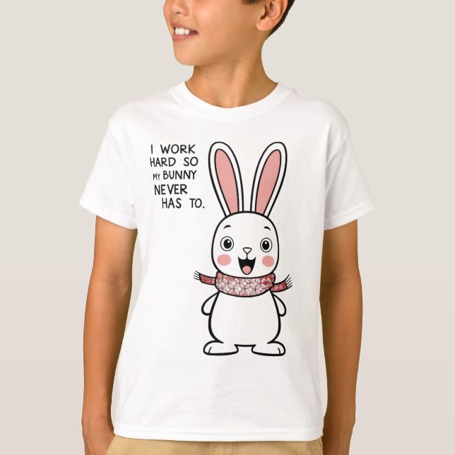 Överraskad Bunny T-Shirt - Cute Bunny-reaktion med (Framsida)